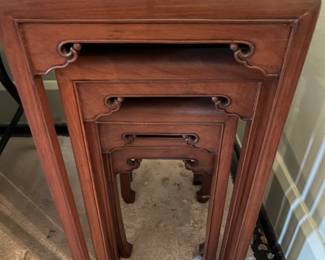 Vintage Asian hardwood nesting tables