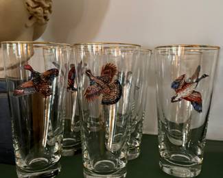 Vintage Wildlife Pilsner glasses (8)