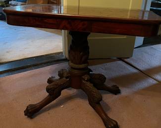 Antique claw foot mahogany table