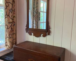 back entry way, Chippendale mirror and wooden box