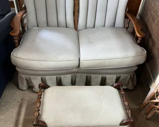 1950s settee with footstool from the beach house 
