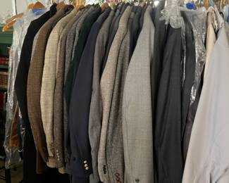 Men's suits, shirts, pants, tuxedos, jackets, ties, and more.