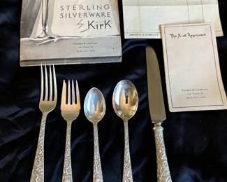 Large Set (This is partial) Stunning heavy Kirk & Son Sterling Silver Repousse’ flatware
