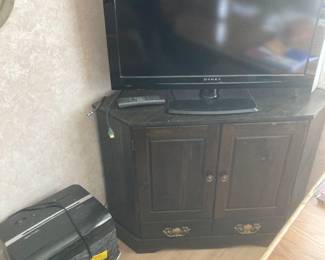Dynex tv, shredder and corner cabinet