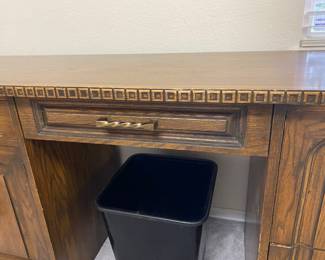 Rare Rom Webber carved oak credenza/desk with keyed file drawer, over 65 years old 