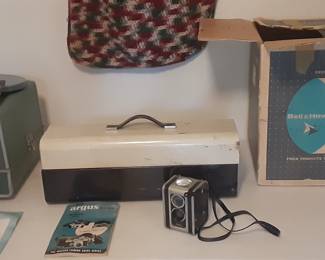 Cameras. Screen. Reel to Reel.