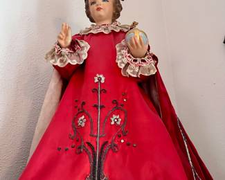 INFANT OF PRAGUE WITH GARMENTS HANDMADE BY THE SISTERS OF CHARITY