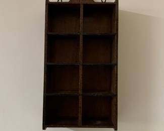 Vintage Wall Mount Curio Cabinet. Measures 20" H x 4" D x 10" W.