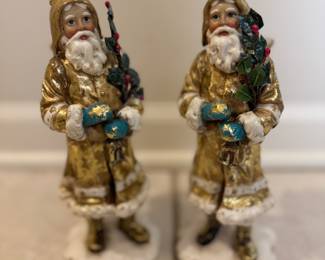 Pair of Santa Candleholders.