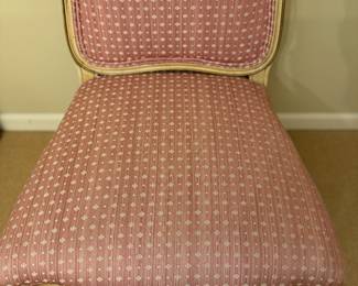 Set of 8 Louis XV Dining Chairs Upholstered in Pink Fabric. Set Included 2 Arm and 6 Side Chairs. Photo 2 of 5.