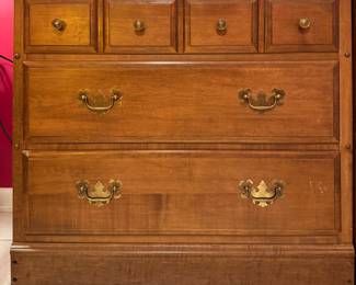 Pair of Vintage Heywood Wakefield Cinnamon Bachelor's Chest of Drawers. Each Measures 32" W x 19" D x 31" H. Photo 2 of 4.