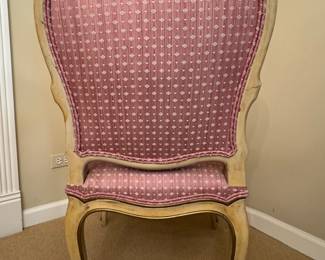 Set of 8 Louis XV Dining Chairs Upholstered in Pink Fabric. Set Included 2 Arm and 6 Side Chairs. Photo 3 of 5.
