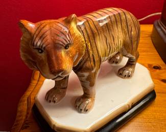 Vintage Glazed Ceramic Tiger.