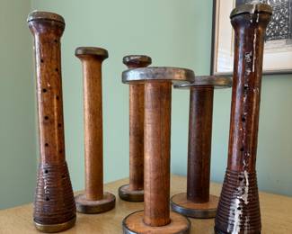 Vintage Beehive & Wood Spools.