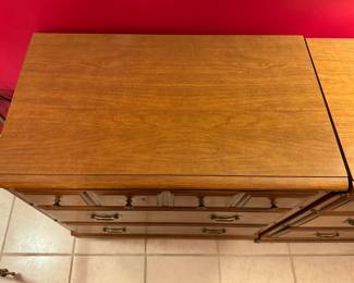 Pair of Vintage Heywood Wakefield Cinnamon Bachelor's Chest of Drawers. Each Measures 32" W x 19" D x 31" H. Photo 3 of 4.
