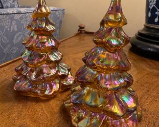 Carnival Glass Christmas Trees.