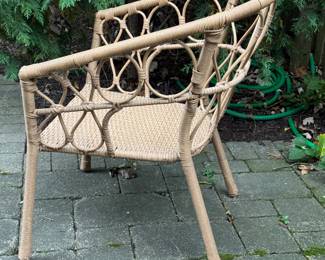 Set of 4 Faux Bamboo Arm Chairs. Photo 2 of 3.
