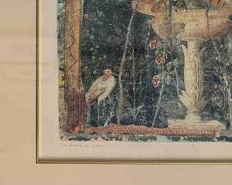 "Le Fountain Aux Ouiseaux," Signed & Numbered Lithograph. Photo 2 of 3.