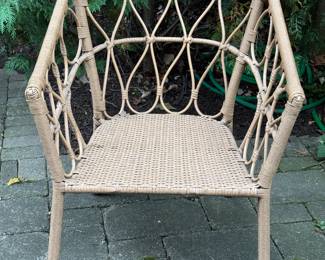 Set of 4 Faux Bamboo Arm Chairs. Photo 1 of 3.