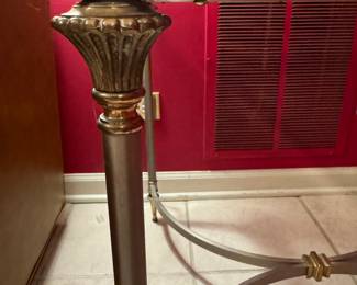 Vintage Regency Style Glass & Metal Side Table. Measures 25" x 25" x 22" H. Photo 3 of 3.