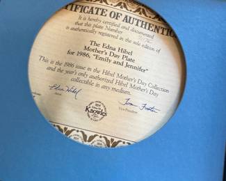 Edna Hibel "Emily & Jennifer" Collector Plate. Photo 2 of 2.