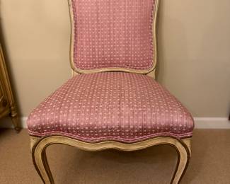 Set of 8 Louis XV Dining Chairs Upholstered in Pink Fabric. Set Included 2 Arm and 6 Side Chairs. Photo 1 of 5.