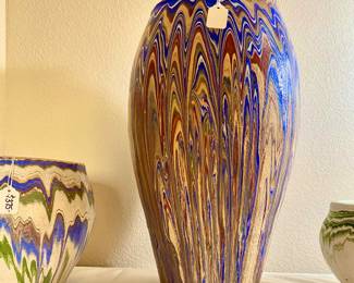 Massive RARE Excellent 21” Ozark drip rainbow Pottery..