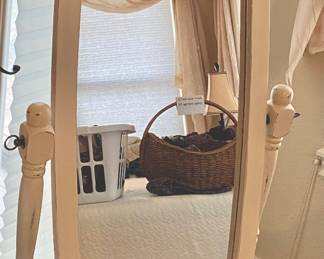 Distressed White dressing floor mirror