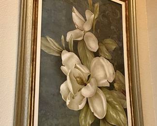 LARGE Floral Wall art, shown on Stairwell Wall.