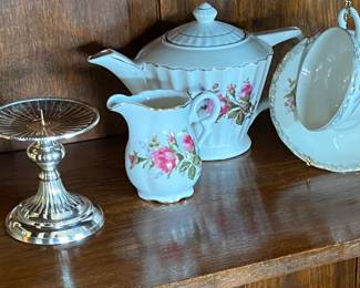 Vintage Teapot, creamer and cup and saucer.