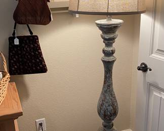 Large Wood floor lamp.