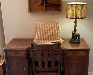 Antique desk and chair.