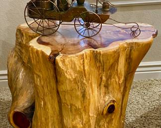 Super nice Ornate cut wood log table