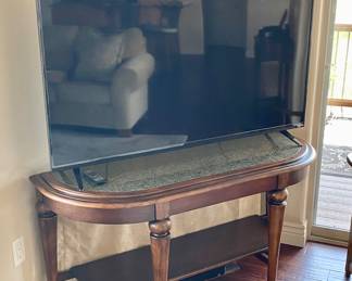 56" WORKING Newer TV and Green Marble top Sofa Foyer table, both in Excellent condition.