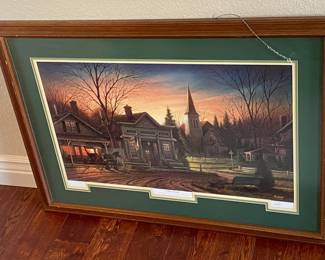 Another Terry Redlin Signed "Office Hours" Print, needs wire reattached.