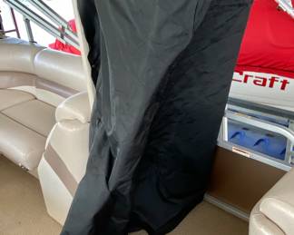 A portable enclosed clothes changing section that folds up in cubby.