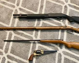 4 Guns, 3 rifles one pistol. We may add in an AR and will let you know soon.