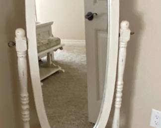 Distressed white Dressing Mirror