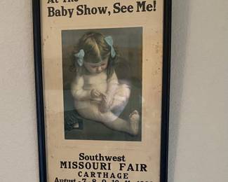 Super one of a kind rare 1923 Missouri Fair Baby show picture.