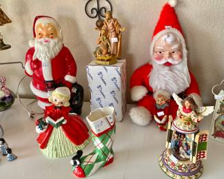 Vintage Christmas, including Italy Holy Family + original box, Howard Gale, and vintage 1950's Choir girl figuring and more.