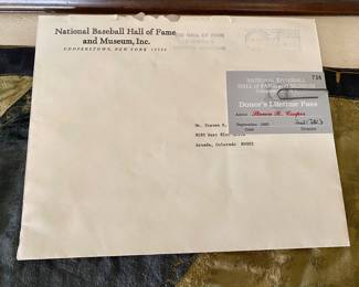 The National Baseball Hall of Fame mailed the Estate a lifetime Entry pass into the Museum for just to have a copy of the photo.