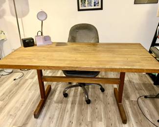 Wooden office desk and office chair