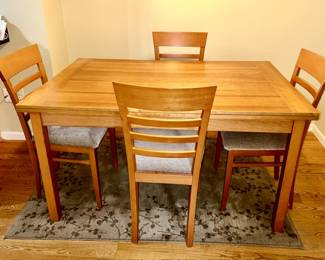 Vintage Gangso Danish Modern expandable table with 4 A. Sibau Italian chairs