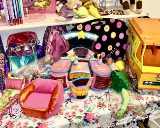 Groovy Doll beds, vanity/chair, Barbie doll Country Camper, etc.