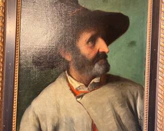 Pre sell item priced at 765. "A Tyrolean Man". Original oil on canvas. Circa 1877. Painter- Josef Buche. 22 x 18.