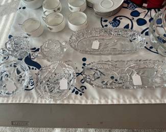 Several antique American cut glass pieces 