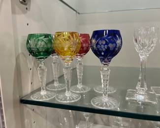 Rare Bohemian cut glass set of 6