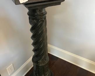 Pre-sell Item priced at 1200. Rare Mint Green Marble Pedestal. Spiral twist column, on octagonal base, square top. Circa 1850. 45