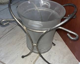 GODINGER Glass Barware Wine Ice Bucket 