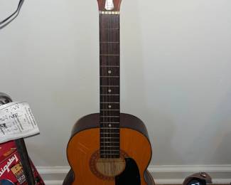 Vintage G Holiday Acoustic Guitar Gambles Import Corp Japan Steel Neck Rare 